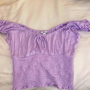 Purple Off The Shoulder Blouse by Bar III size small